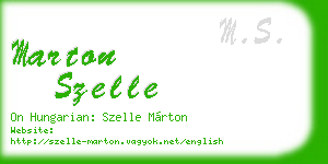 marton szelle business card