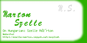 marton szelle business card